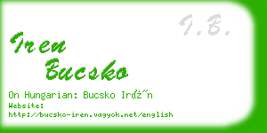 iren bucsko business card